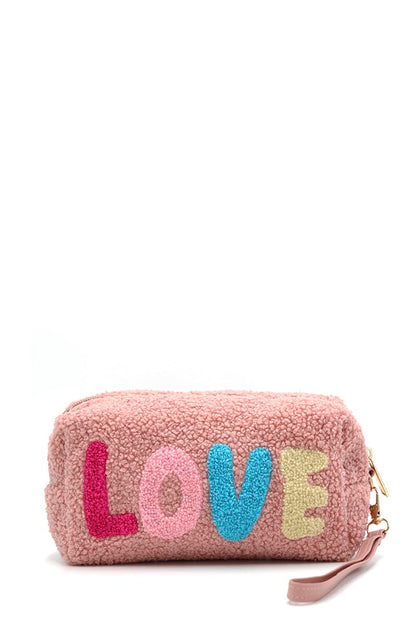 Faux Fur Love Pouch W/wristlet